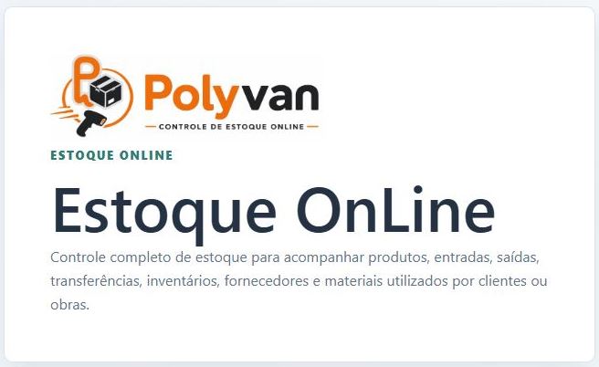 Tela de acesso do Estoque Online