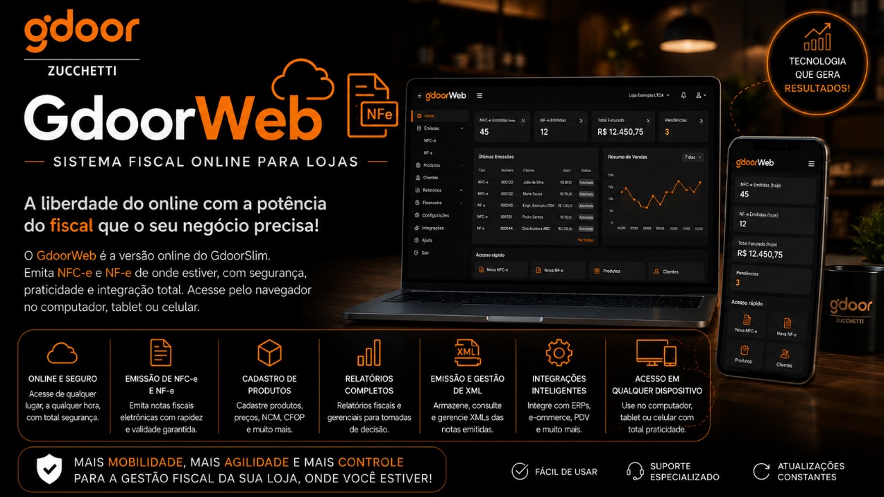 Sistema fiscal online GdoorWeb para lojas