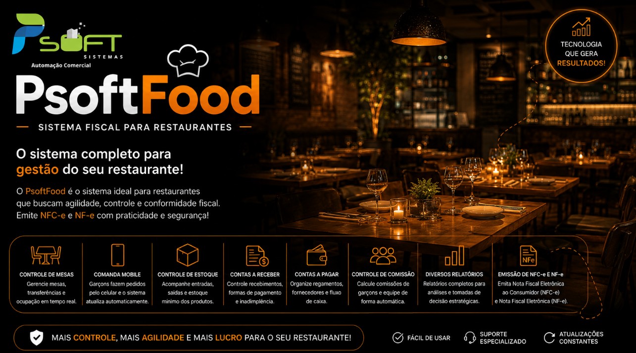 Sistema fiscal PsoftFood para restaurantes