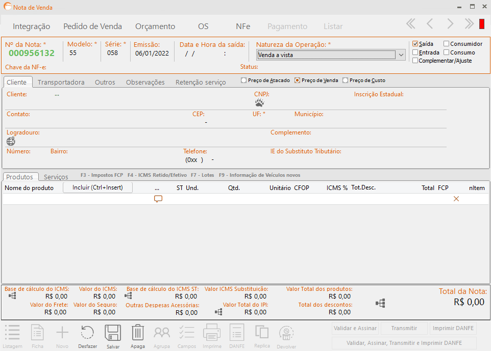 Recursos de faturamento do Gslim