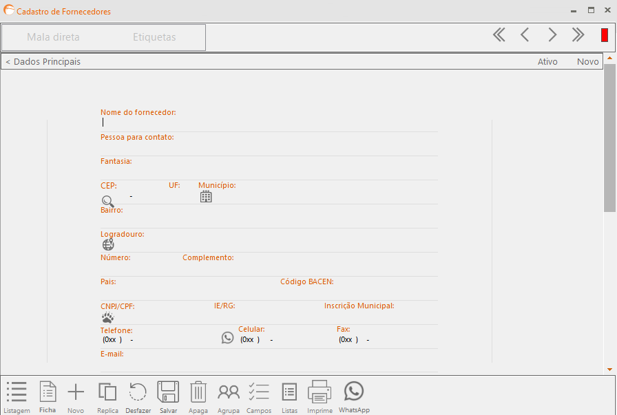 Recursos do cadastro de fornecedores do Gslim