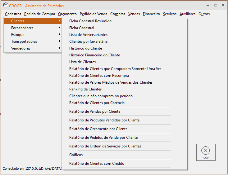 Recursos de relat&oacute;rios do Gslim