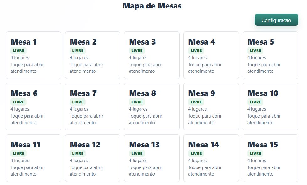 Mapa de mesas do Restaurante Online