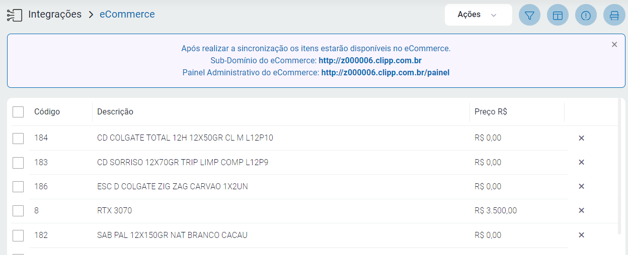 Tela do ZWeb